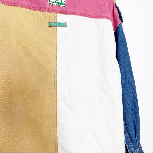Vintage 80s/90s Colorblock Denim Jacket Size L (Fits Up to Size 14 Unbuttoned) - Picture 12 of 14